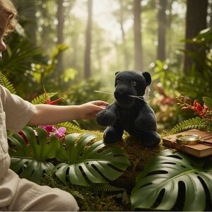 BJ Toys Plush Black Panther Stuffed Animal 12” NWT 2010